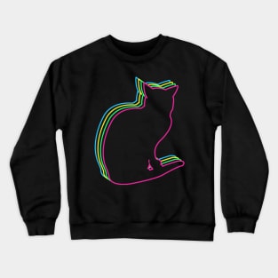 Cat 80s Neon Crewneck Sweatshirt